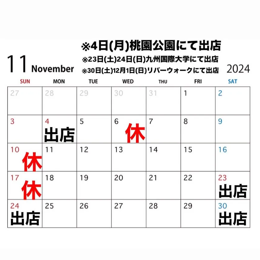 11月スケジュール🗓️